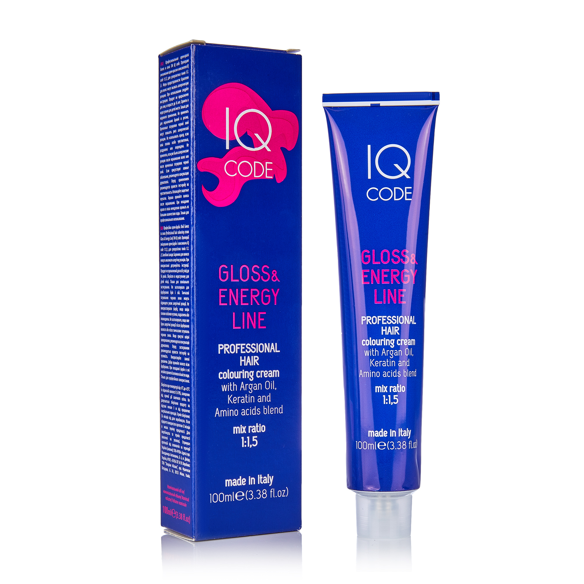 Професійна фарба для волосся IQ Code Gloss &amp; Energy Line, 12/00 Екстра суперсвітлий платиновий блондин, 100 мл